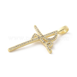 Brass Micro Pave Cubic Zirconia Pendants&nbsp;KK-P294-18G