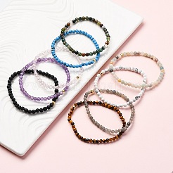Natural/Synthetic Gemstone Stretch Bracelets Sets&nbsp;BJEW-JB03797