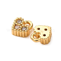 Brass Micro Pave Cubic Zirconia Pendants&nbsp;KK-A274-25G