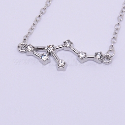 Alloy Rhinestone Pendants Necklaces&nbsp;NJEW-WH0007-02G