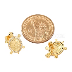 Rack Plating Brass Micro Pave Clear Cubic Zirconia Stud Earrings for Women&nbsp;EJEW-C125-31G