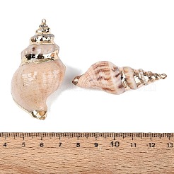 Electroplate Natural Sea Shell Big Pendants&nbsp;SSHEL-Q100-24KCG