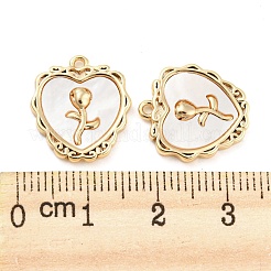 Brass Pave Shell Pendants&nbsp;KK-Q789-42G