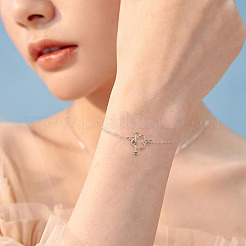 Brass Heart Link Chain Bracelets&nbsp;BJEW-TAC0027