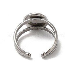 Non-Tarnish 304 Stainless Steel Cuff Ring Settings&nbsp;STAS-E202-02B-P