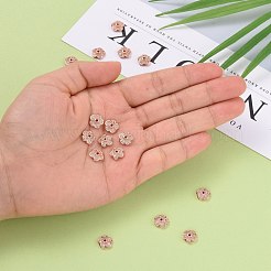 5-Petal Brass Micro Pave Clear Cubic Zirconia Bead Caps&nbsp;X-ZIRC-P001-31RG
