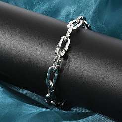 304 Stainless Steel Dapped Chain Bracelets for Women&nbsp;BJEW-F488-61P