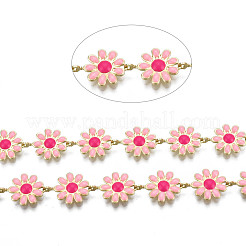 Brass Flower Link Chains&nbsp;CHC-N018-098G