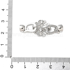 Brass Micro Pave Clear Cubic Zirconia Fold Over Clasps&nbsp;KK-P290-18P