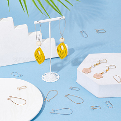 48Pcs 6 Style Brass Hoop Earring Findings&nbsp;KK-BC0009-26