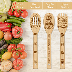 6Pcs Bamboo Spoons & Knifes & Forks&nbsp;AJEW-WH0411-044