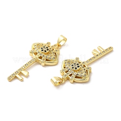 Brass Micro Pave Cubic Zirconia Pendants&nbsp;KK-M249-02G