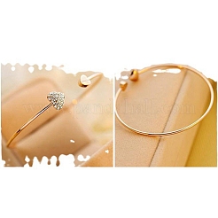 Double Heart Alloy Rhinestone Cuff Bangles for Women&nbsp;WGD430F-01
