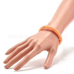 Candy Color Chunky Acrylic Curved Tube Beads Stretch Bracelets for Women&nbsp;BJEW-JB07312