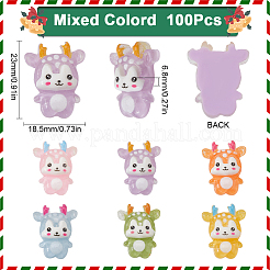 100Pcs Christmas Reindeer Transparent Resin Cabochons&nbsp;RESI-SC0005-58