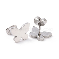 Non-Tarnish 304 Stainless Steel Butterfly Stud Earrings for Women&nbsp;EJEW-G328-01P