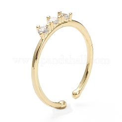 Brass Micro Pave Clear Cubic Zirconia Cuff Rings&nbsp;ZIRC-M117-07G