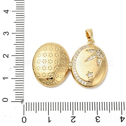 Brass Micro Pave Clear Cubic Zirconia Locket Pendants&nbsp;X-KK-P329-03G