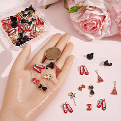 60Pcs 6 Styles Witch Theme Alloy Pendants&nbsp;TIBEP-SC0003-64