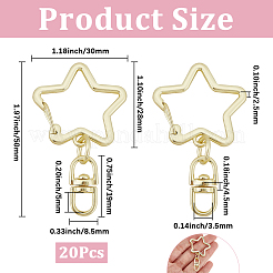 20Pcs Zinc Alloy Keychain Clasps&nbsp;FIND-SP0004-20LG