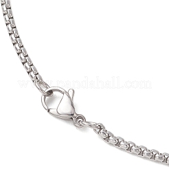 Electroplate Synthetic Non-magnetic Hematite Round Cluster Pendant 304 Stainless Steel Box Chain Necklaces&nbsp;NJEW-JN05888