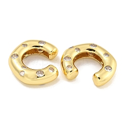 Brass Micro Pave Cubic Zirconia Cuff Earrings&nbsp;EJEW-C104-135G