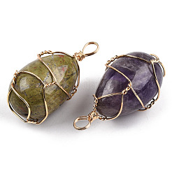 Natural & Synthetic Mixed Gemstone Pendants&nbsp;G-N326-151LG