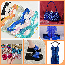 PET Reversible Sequin Fabric&nbsp;DIY-WH0320-66A