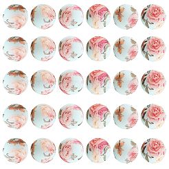 60Pcs Printed Round Silicone Focal Beads&nbsp;SIL-PA0001-05