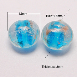 Handmade Gold Sand Lampwork Beads&nbsp;LAMP-S035-12mm-M