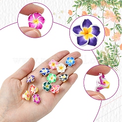 60Pcs 15 Colors Handmade Polymer Clay 3D Flower Plumeria Beads&nbsp;CLAY-FS0001-39