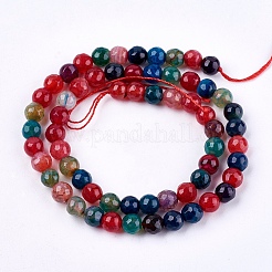 Natural Agate Round Beads Strand&nbsp;G-L084-6mm-16