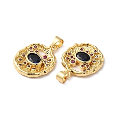 Rack Plating Brass Pave Cubic Zirconia Pendants&nbsp;KK-O142-27G