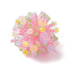 Glass Seed Beads & Dyed Natural Malaysia Jade Pendants&nbsp;PALLOY-MZ00998
