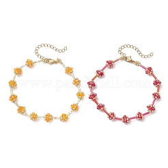 2Pcs 2 Colors Glass Seed Beaded Bracelets for Women&nbsp;BJEW-MZ00216