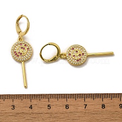 Brass Micro Pave Cubic Zirconia Leverback Earrings for Women&nbsp;EJEW-G419-01G