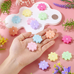 14Pcs 7 Colors Flower Food Grade Eco-Friendly Silicone Focal Beads&nbsp;SIL-TA0003-13