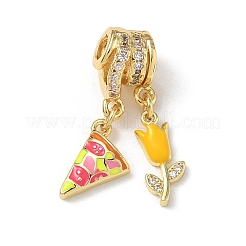 Brass Micro Pave Clear Cubic Zirconia Pendants&nbsp;CU-CBAC53C-02G