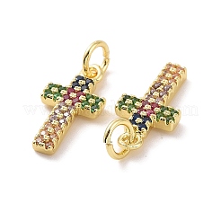 Brass Micro Pave Cubic Zirconia Pendants&nbsp;KK-E068-VF124