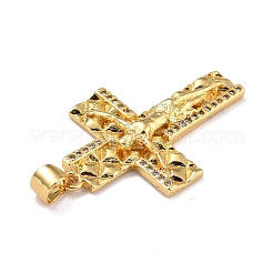 Brass Micro Pave Clear Cubic Zirconia Pendants&nbsp;ZIRC-A021-10G