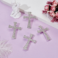 4Pcs Cross Rhinestone Lapel Pins&nbsp;JEWB-HY0001-50S