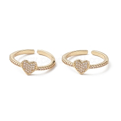 Heart Clear Cubic Zirconia Cuff Ring&nbsp;RJEW-M146-13G