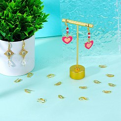 10 Pairs Brass Micro Pave Clear Cubic Zirconia Earring Hooks&nbsp;ZIRC-SZ0005-19B