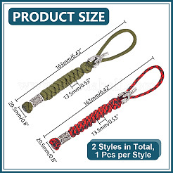 2Pcs 2 Colors Handmade Spartan Nylon Parachute Cord Pendant Decorations for Men&nbsp;KEYC-HY0001-32