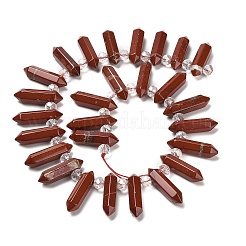 Natural Red Jasper Double Terminated Point Beads Strands&nbsp;G-H069-A01-01