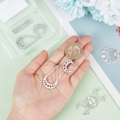 10Pcs 5 Style 201 Stainless Steel Laser Cut Pendants&nbsp;STAS-CN0001-23P