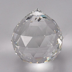 Transparent K9 Glass Pendants&nbsp;GLAA-WH0015-35C