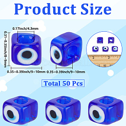 50Pcs Handmade Evil Eye Lampwork European Beads&nbsp;LAMP-SC0001-83