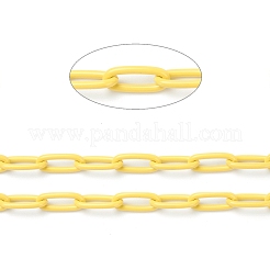 Eco-friendly Spray Painted Handmade Brass Paperclip Chains&nbsp;KK-J276-18-P07