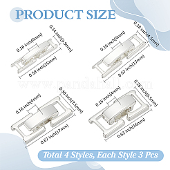 12Pcs 4 Styles Eco-Friendly Brass Watch Band Clasps&nbsp;KK-ME0002-74